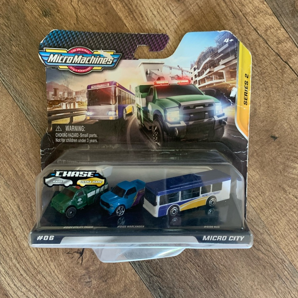 Y2K Vintage Micro Machines City Toy Set - Blue and Green Series 2 #06 Bus util
